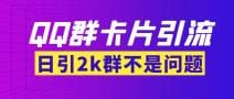 【暴力引流】外面收费299QQ群最新卡片引流技术，日引2000人(群发软件十教程)