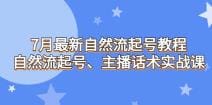 7月最新自然流起号教程，自然流起号、主播话术实战课
