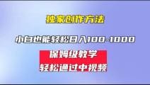 小白轻松日入100-1000，中视频蓝海计划，保姆式教学，任何人都能做到