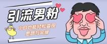 引流男粉 小白也能暴力变现的思路与实操【揭秘】