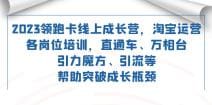 2023领跑·卡 线上成长营 淘宝运营各岗位培训 直通车 万相台 引力魔方 引流