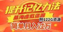 提升高效记忆力法，蓝海虚拟资源项目，成交简单，多种变现方式，月入过万