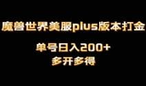 魔兽世界美服plus版本全自动打金搬砖，单机日入1000 可矩阵操作，多开多得