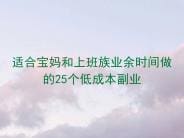 宝妈上班族必看！25个低成本副业大揭秘，业余时间也能轻松赚钱！