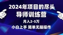 2024年做项目的尽头是导师训练营，互联网最牛逼的项目没有之一，月入3-5